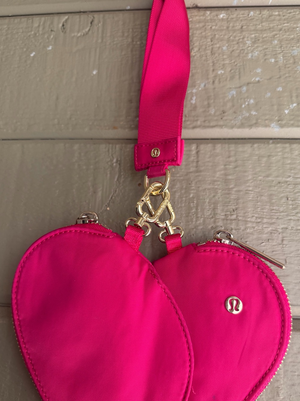 lululemon Hot Pink Heart-Shaped wallet